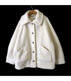 ローリーズファーム LOWRYS FARM エリツキ 2Way ボア フリース ブルゾン ジャケット ボックスシルエット F アイボリー オフホワイト