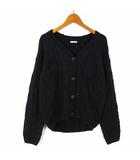 ジーユー GU ケーブル コクーン カーディガン ニット Vネック 長袖 M 黒 ブラック