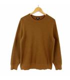 ユニクロ UNIQLO 希少カラー ウォッシャブル ストレッチ ミラノ リブ クルーネック セーター ニット コットン 長袖 L ライトブラウン