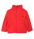 ポロ ラルフローレン POLO RALPH LAUREN ジャケット ジャンパー ジップアップ ポニー ロゴ 刺繍 スタンドカラー 収納フード付 ナイロン コットン 長袖 90 2/2T 赤 レッド 紺 ネイビー KIDS