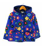  You Lim ジャケット フリース 花柄 フード パイピング ポケット 長袖 130 青 ブルー マルチカラー