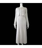 ジーユー GU マルチウェイ リブ ニット ワンピース 上下セットアップ カーディガン クロップド 長袖 キャミワンピース ロング M アイボリー