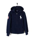 ポロ ラルフローレン POLO RALPH LAUREN パーカー フードパーカー ジップアップ ビッグ ポニー ロゴ ナンバー 刺繍 星条旗 120cm 紺 ネイビー 赤 国内正規品