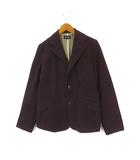 パドカレ pas de calais ジャケット モールスキン 裏チュール ドット柄 テーラード 3ボタン M 38 バーガンディ