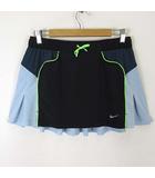 ナイキ NIKE DRY FIT スカート ボックスプリーツ 切替 ロゴ 配色 パイピング 速乾 吸汗 ストレッチ L 水色 ライトブルー マルチカラー スポーツウエア