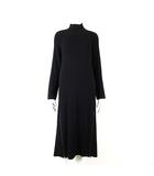 ヴェロフォンナ Re.Verofonna ニット ワンピース マキシ丈 ロング ウール 長袖 リブニット ハイネック 裾ジップ装飾 M 38 黒 ブラック