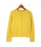 アンサンブル ツインニット クルーネック コットン カーディガン 長袖 トップス 半袖 M 38 黄 イエロー
