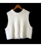 グリーンレーベルリラクシング ユナイテッドアローズ green label relaxing アルパカ ミックス シャギー ニット ベスト バックスリット F アイボリー オフホワイト