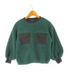 TJ ボア タフタ ポケット プルオーバー 配色 トレーナー S 緑 グリーン 黒 ブラック