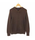 ギャップ GAP ニット セーター Vネック コットン 長袖 M 茶 ブラウン