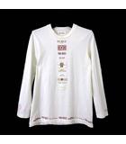 ピンクハウス PINK HOUSE Tシャツ カットソー コットン 長袖 ロゴ ワッペン 刺繍 プリント M アイボリー