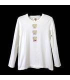 ピンクハウス PINK HOUSE Tシャツ カットソー コットン 長袖 ロゴ くま プリント M アイボリー