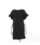 ダブルスタンダードクロージング ダブスタ DOUBLE STANDARD CLOTHING ワンピース チュニック スウェット ティアードフリル バックギャザー ドロップショルダー 5分袖 半袖 F 黒 ブラック