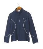 ミラショーン mila schon スポーツ SPORTS トップス ハーフジップ 配色 ロゴ 刺繍 ドライ メッシュ 長袖 S 紺 ネイビー 白 ホワイト