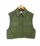 エイチ&エム H&M キルティング 中綿 ベスト ひょうたんキルト ステンカラー ボックスシルエット S モスグリーン
