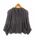 カリテ qualite ジャケット ブルゾン ジップアップ 落ち感 ドルマンスリーブ ロールアップ袖 7分袖 M 2 チャコールグレー