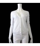 カーディガン コットン 長袖 S 白 ホワイト