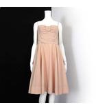 フォクシーニューヨーク FOXEY NEW YORK ワンピース ドレスワンピース フレア ストレッチ L 40 ピンクベージュ 薄橙色