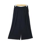 ユニクロ UNIQLO ジャージー タック ワイド パンツ ガウチョ イージー 落ち感 とろみ L 紺 ネイビー