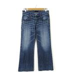 デニムパンツ ジーンズ ワイド バギー ウォッシュ加工 ストレッチ M 2 インディゴブルー