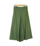 ニコアンド Niko and.. パンツ リネン タック イージー ワイドパンツ ガウチョパンツ L 4 緑 グリーン