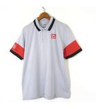 ユニクロ UNIQLO ドライ EXポロシャツ 錦織圭モデル ロゴ メッシュ テニス 半袖 M グレー レッド ブラック レア 希少