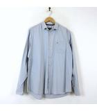 エンポリオアルマーニ EMPORIO ARMANI シャツ ドレスシャツ ワイシャツ 長袖 メタル ロゴ L 42 くすみブルー ブルーグレー
