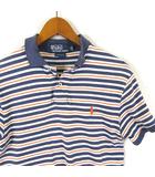 ポロ バイ ラルフローレン Polo by Ralph Lauren ポロシャツ 半袖 レトロ柄 古着 ボーダー ポニー ロゴ 刺繍 XS 紺 ネイビー 白 ホワイト オレンジ 国内正規品