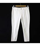 ウルトラ ストレッチ クロップド レギンス パンツ コットン ストレッチ L オフ白 美品