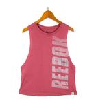 リーボック Reebok タンクトップ グラフィック ロゴ カットオフ コットン S ブラウンピンク シルバー スポーツウエア