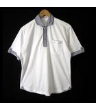 ポロシャツ ドライ 鹿の子 配色 カッタウェイ 半袖 XL 白 ホワイト 大きいサイズ