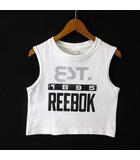 タンクトップ クロップド ヴィンテージ ロゴ クルーネック XS オフ白 黒 ブラック グレー 小さいサイズ スポーツウエア