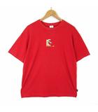 Tシャツ クルーネック ロゴ クライマライト 速乾 吸汗 コットン 半袖 O XL 赤 レッド マルチカラー 大きいサイズ