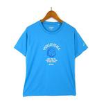 Tシャツ ドライ ロゴ バレーボール グラフィック プリント ラメ クルーネック 半袖 M 青 ブルー 白 ホワイト 黄緑 イエローグリーン スポーツウエア