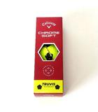 ゴルフボール CHROME SOFT TRUVIS 1スリーブ 3球 サッカーボール柄 黄 イエロー 黒 ブラック 美品
