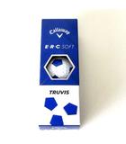 ゴルフボール ERC SOFT TRUVIS 1スリーブ 3球 サッカーボール柄 白 ホワイト 青 ブルー 美品
