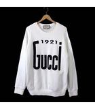 2022SS スウエット トレーナー 617964 XJDZE 1921 Gucci ロゴ クリスタル スタッズ 長袖 S オフ白 黒 ブラック 国内正規品