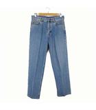 グッチ GUCCI 2024SS デニムパンツ ジーンズ 792168 XDCXM センタープレス ヴィンテージ加工 ロゴ ボタンフライ 27 水色 ライトブルー 国内正規品 美品 ジーパン