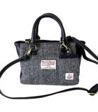 クロッシー CLOSSHI バッグ 2way ハンドバッグ ショルダーバッグ ヘリンボーン柄 ウール 黒 ブラック グレー