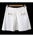 グッチ GUCCI 2022AW スカート ミニスカート 691893 XDBX4 ホースビット コットン ボックスプリーツ M 42 オフ白 ホワイト 国内正規品 美品