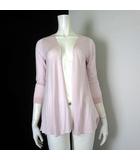 組曲 クミキョク KUMIKYOKU カーディガン ニット レース レイヤード ロング トッパー 羽織り 長袖 M 2 ピンク 白 ホワイト