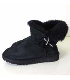 アグ オーストラリア UGG australia ムートン ブーツ W JACKEE ショートブーツ ラインストーン リボン 22.0cm 黒 ブラック US 5 くつ 靴 シューズ