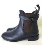 サヴァサヴァ cava cava ブーツ ショートブーツ サイドゴアブーツ レザー LL 25.0cm 紺 ネイビー ブラウン くつ 靴 シューズ 大きいサイズ