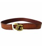 ドルチェ&ガッバーナ ドルガバ DOLCE&GABBANA ベルト レザーベルト 本革 レザー ロゴ メタル バックル 85cm 茶色 ブラウン イタリア製