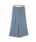 ユニクロ UNIQLO シフォン プリーツ スカート パンツ ワイド イージー 落ち感 とろみ M ブルーグレー 美品