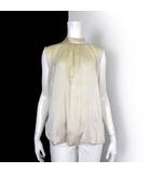 マックスマーラ MAX MARA シャツ ブラウス プルオーバー ノースリーブ 絹 シルク ハイネック M ベージュ