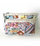 レスポートサック LesportSAC ポーチ コスメポーチ 化粧ポーチ 74コラージュ コスメティッククラッチ Cosmetic Clutch ナイロン 総柄 ベージュ ピンク 水色 タグ付 美品 かばん 鞄 カバン