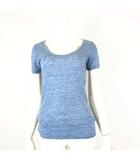 セオリー Theory ニット トップス リネン ラウンドネック 半袖 S 杢ライトブルー