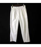 デュアルヴュー DUAL VIEW パンツ タック テーパード イージー アンクルパンツ リネン コットン ストレッチ XL 42 白 ホワイト 大きいサイズ