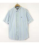 マックレガー マクレガー McGREGOR シャツ シアサッカー マルチストライプ ボタンダウン コットン 半袖 LL 白 ホワイト ネイビー グリーン ライトブルー 大きいサイズ